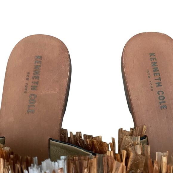Kenneth Cole NWOB Leather Heron Slide Sandal Fringe Jewels size 9.5 - Picture 4 of 10